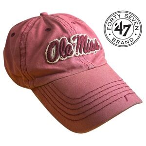 ‘47 Brand Ole Miss Rebels Distressed Licensed Collegiate Adjustsble Hat‎